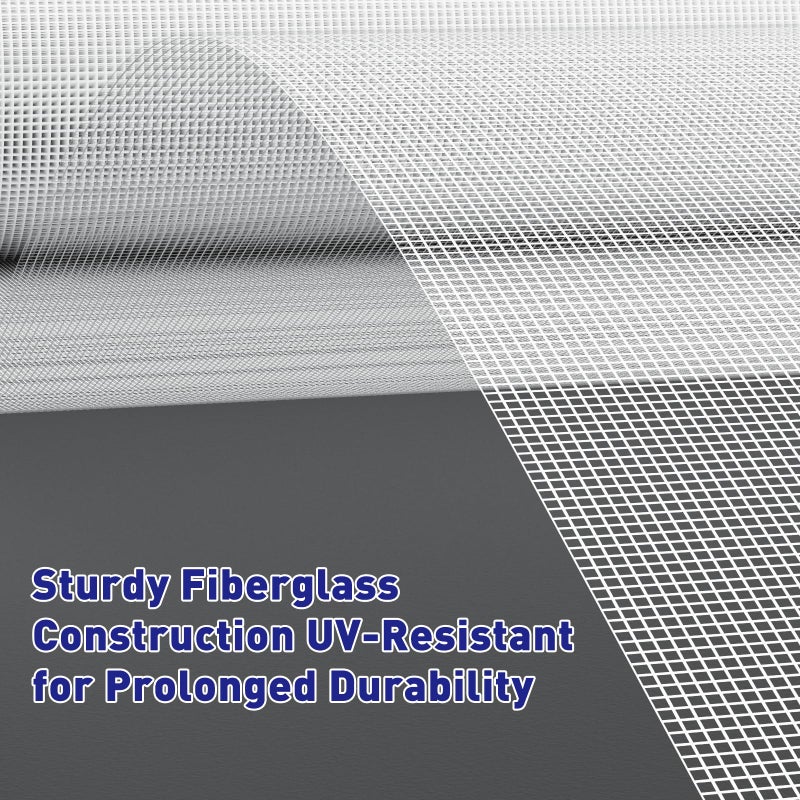 MAGZO Window Screen Replacement Mesh 48"W x 99"L - DIY Adjustable Polyester Pet Proof Screen Door Mesh for Patio Sliding Doors Window Screen Repair Kit, Durable, Washable, White - Image 3